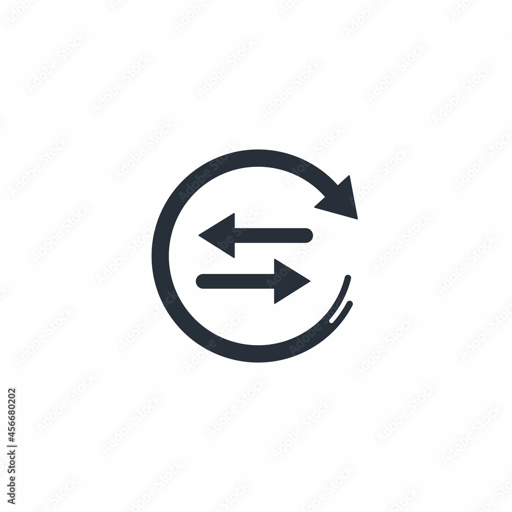 Transfer, exchange process. Vector linear icon isolated on white background. Transfer, exchange process. Vector linear icon isolated on white background.