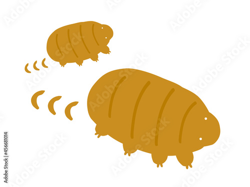 かわいい歩くクマムシ／手書きイラスト