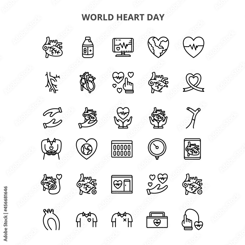 Fototapeta premium World heart day icon outline