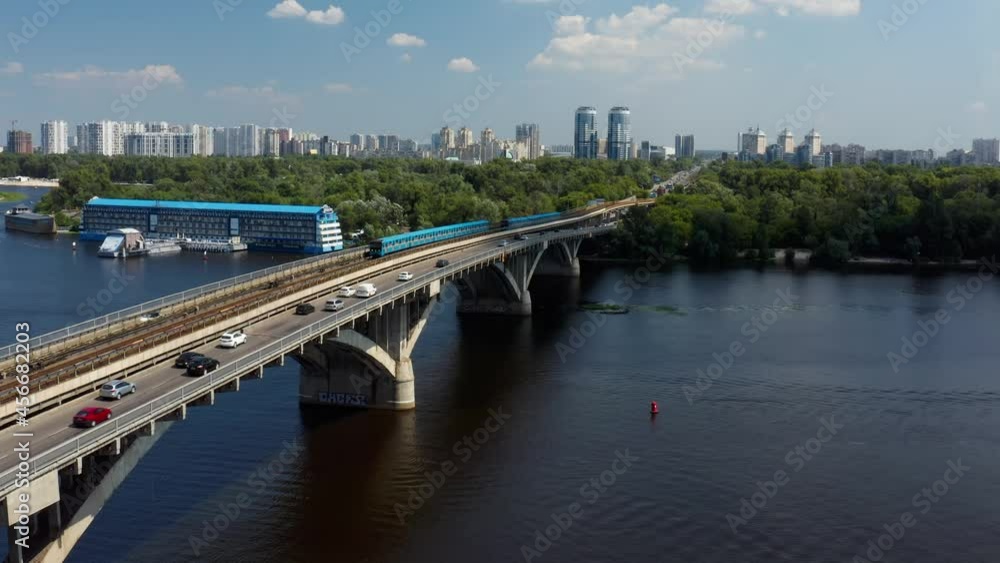 Metro bridge across the Dnieper river in Kyiv. Metro bridge across the Dnieper river in Kyiv.