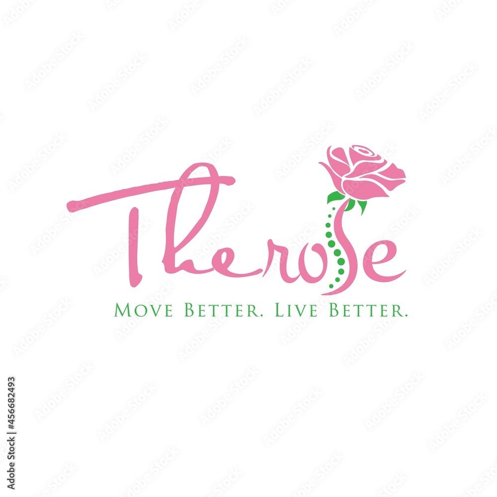 the rose spine clinic for therapy logo designs for health and pilates