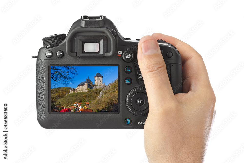 Camera and Castle Karlstejn in Czech Republic (my photo) Camera and Castle Karlstejn in Czech Republic (my photo)