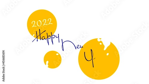 Happy New Year 2022 animated greeting card. Motion graphics created in after effects