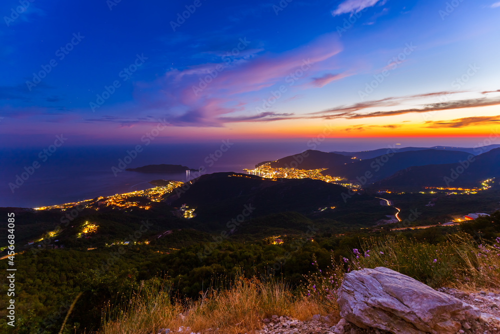 Budva Montenegro at sunset