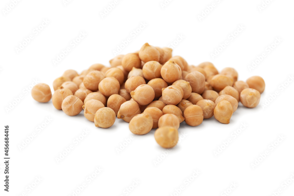 Raw chickpeas isolated on white Raw chickpeas isolated on white