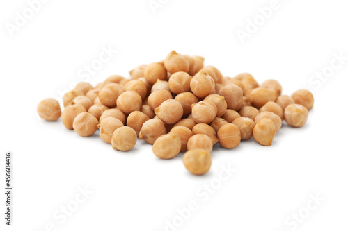 Raw chickpeas isolated on white