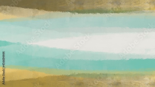 Abstract painting art with green, pastel, and blue paint brush for presentation, website background, banner, wall decoration, or t-shirt design