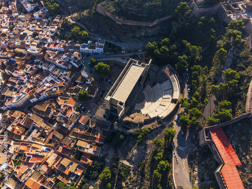 Aerial view of the roman theater of sagunto