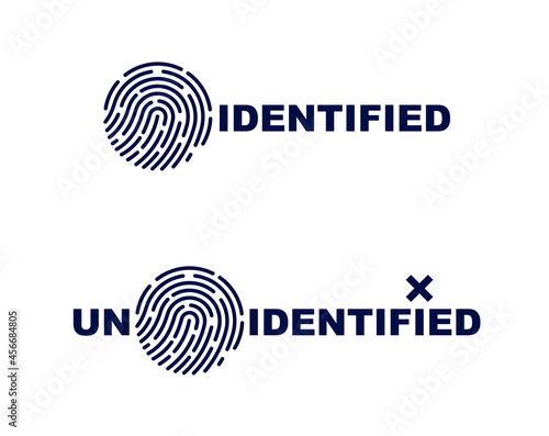 Finger print vector simple logo or icon, incognito man concept, unidentified person, people search, biometric identification.