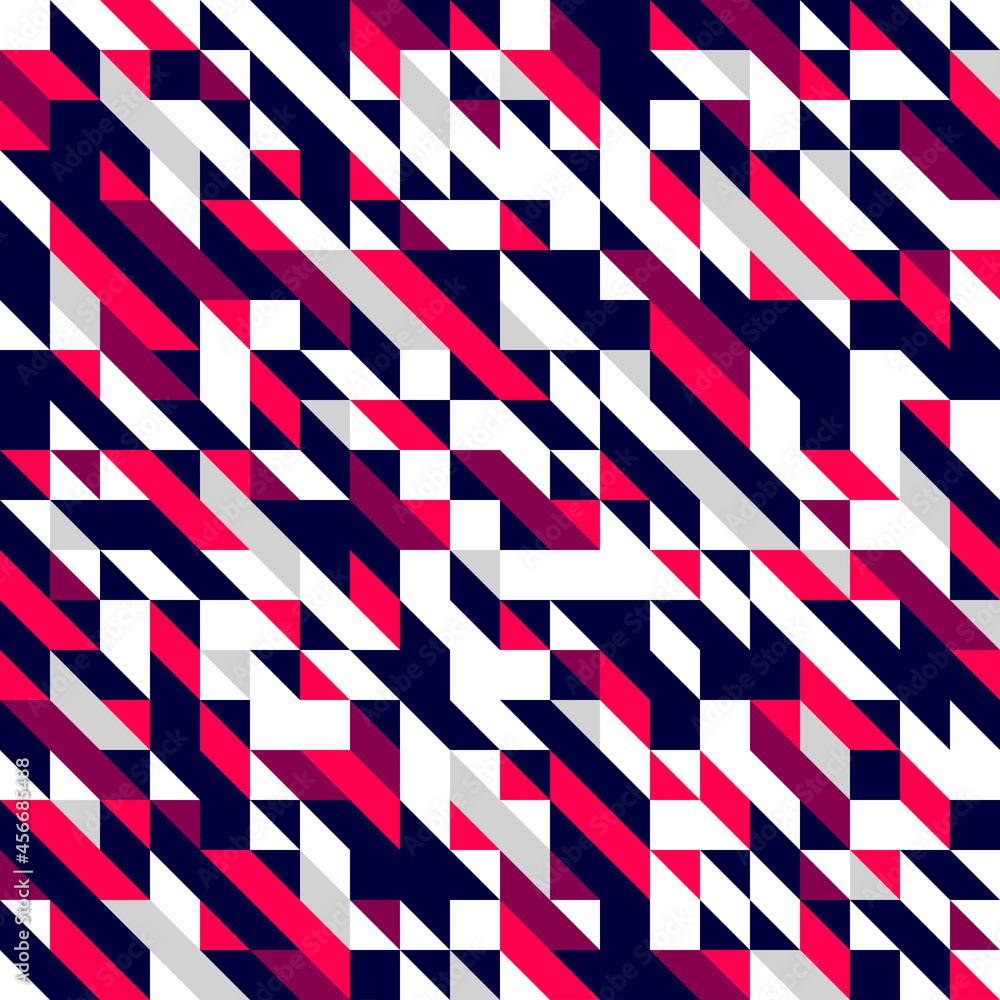 Geometric mosaic vector seamless pattern, chaotic abstract background for wallpapers, wrapping paper or website backgrounds.