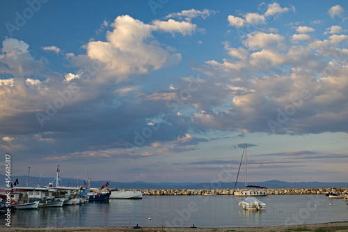 harbor in the evening