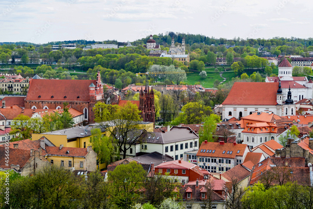 Aerial view on roofs of Vilnius