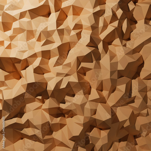 Brown polygon background 3d rendering, 3d illustration. Abstract triangle background. Brown background. Abstract brown polygon wallpaper. Abstract brown Backdrop. Polygon backdrop.