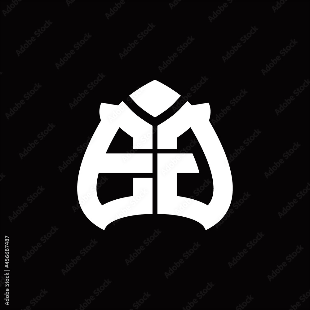 EG Logo monogram with spade shape design template EG Logo monogram with spade shape design template