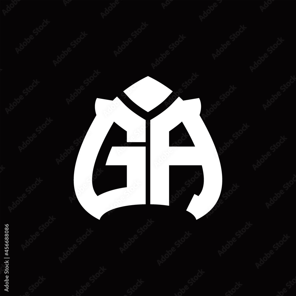 Fototapeta premium GA Logo monogram with spade shape design template