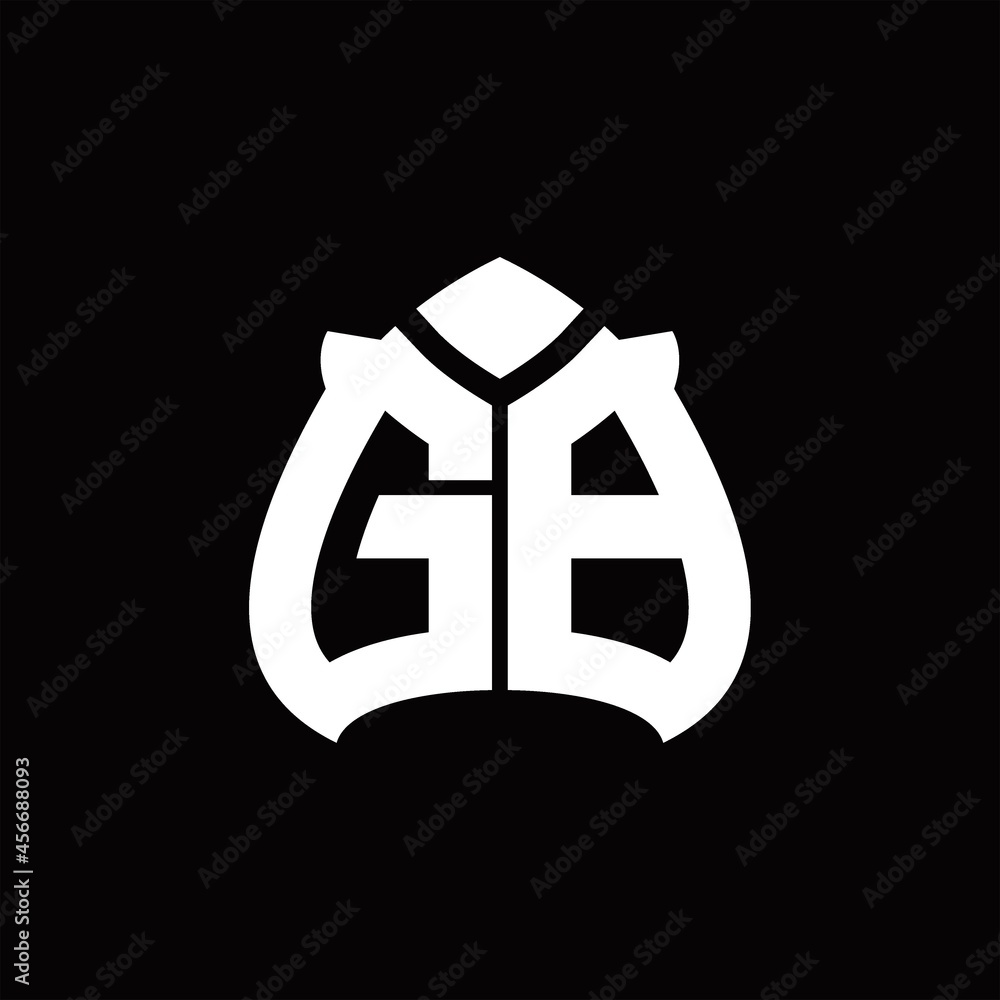 GB Logo monogram with spade shape design template GB Logo monogram with spade shape design template