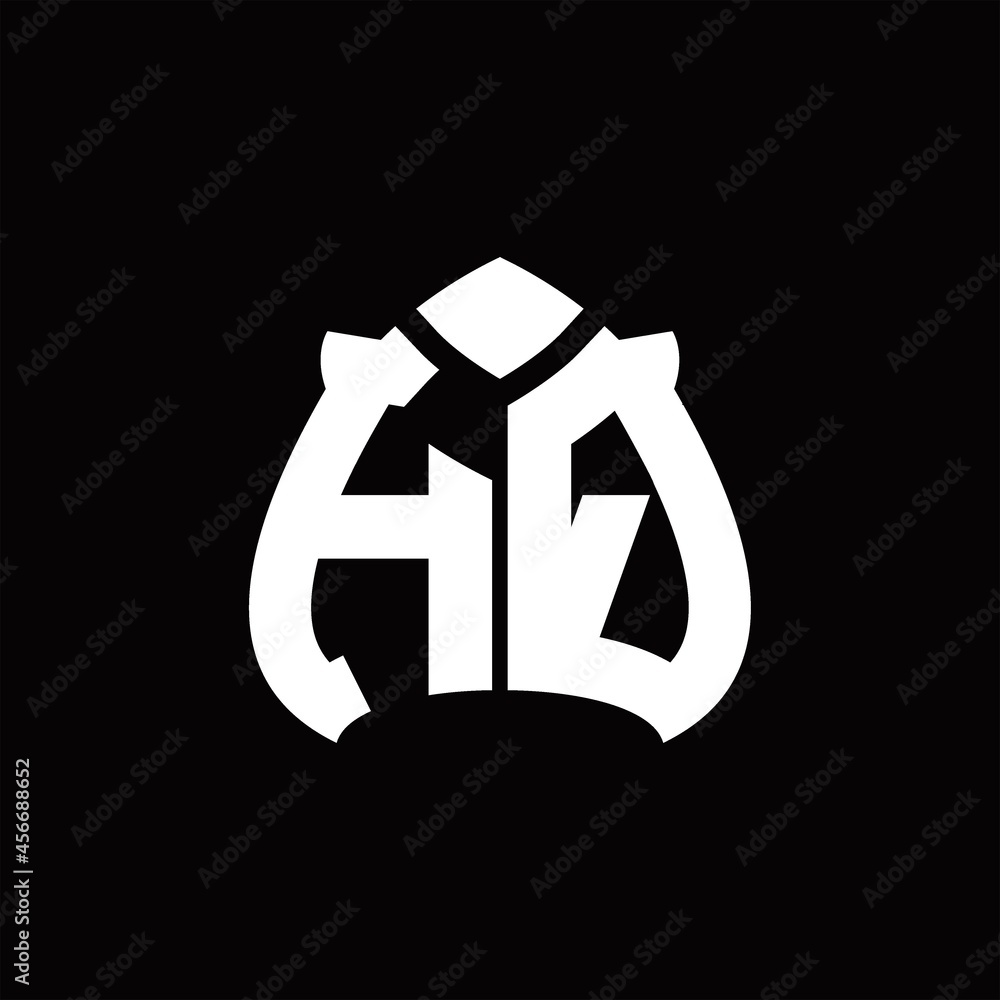 Fototapeta premium HQ Logo monogram with spade shape design template