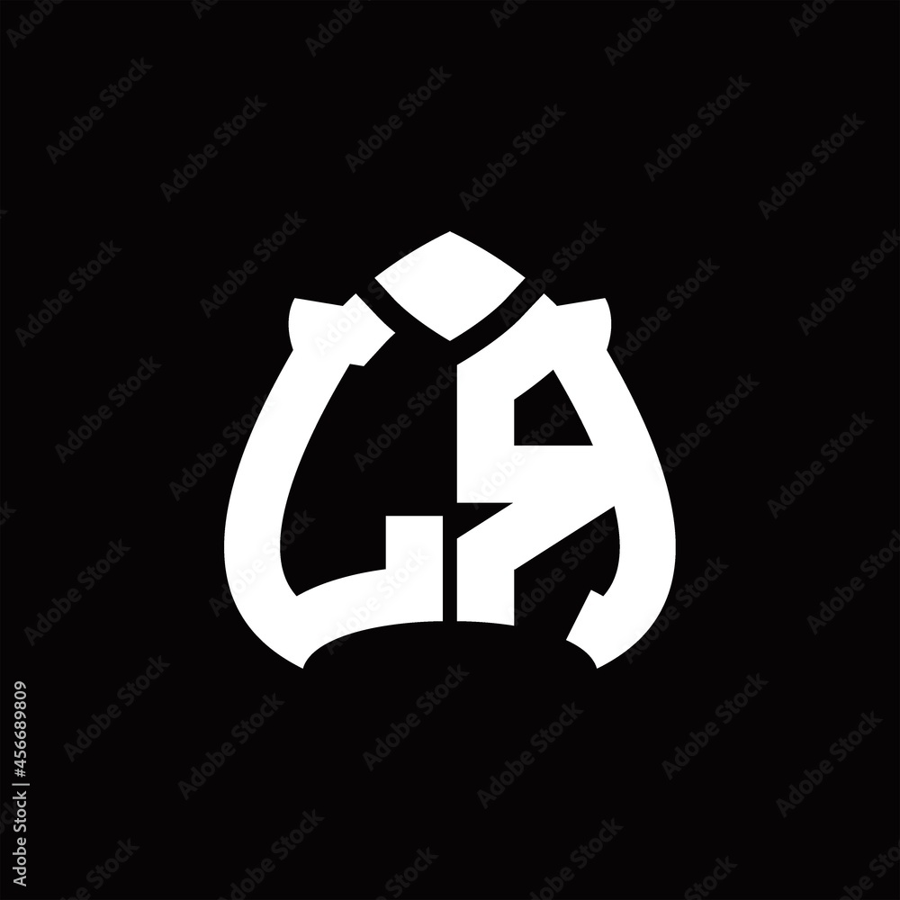 Fototapeta premium LR Logo monogram with spade shape design template