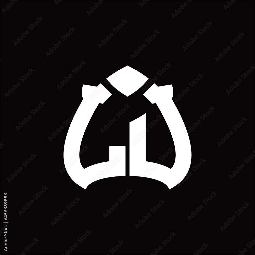 LU Logo monogram with spade shape design template LU Logo monogram with spade shape design template