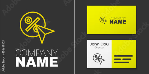 Logotype line Discount percent tag icon isolated on grey background. Shopping tag sign. Special offer sign. Discount coupons symbol. Logo design template element. Vector