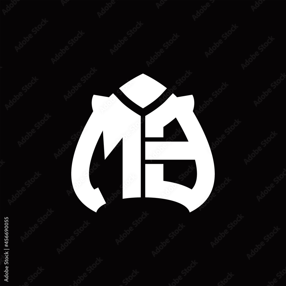 ME Logo monogram with spade shape design template