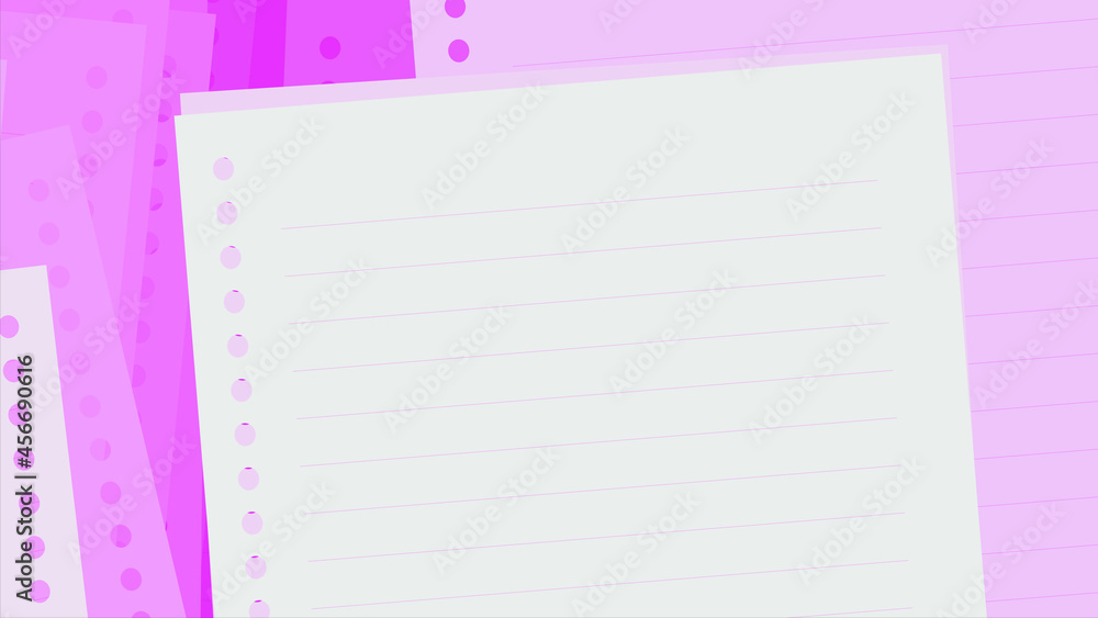 Vector illustration of white school paper. Striped notebook page for message or text. Checkered notebook page for message or text. Vector illustration of white school paper. Striped notebook page for message or text. Checkered notebook page for message or text.