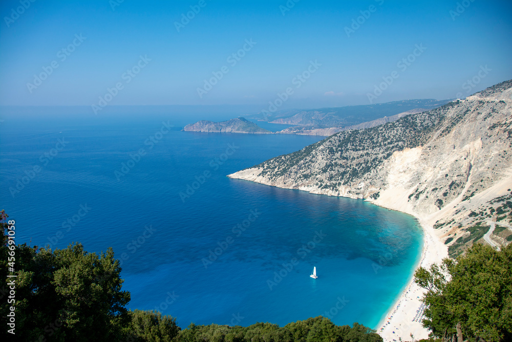 view of the coast of island Cephalonia
