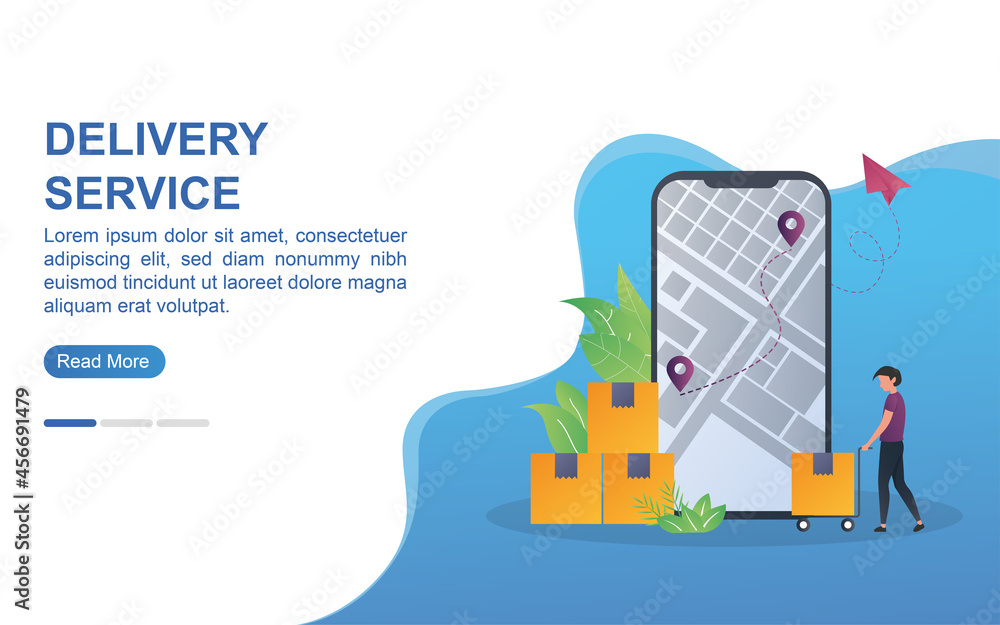 Delivery Service concept for landing page or web banner.