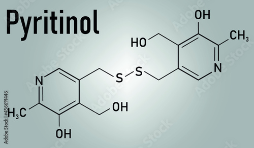Pyritinol (pyridoxine disulfide) cognitive and learning disorder drug molecule. Also used in nootropic dietary supplements. Skeletal formula.
