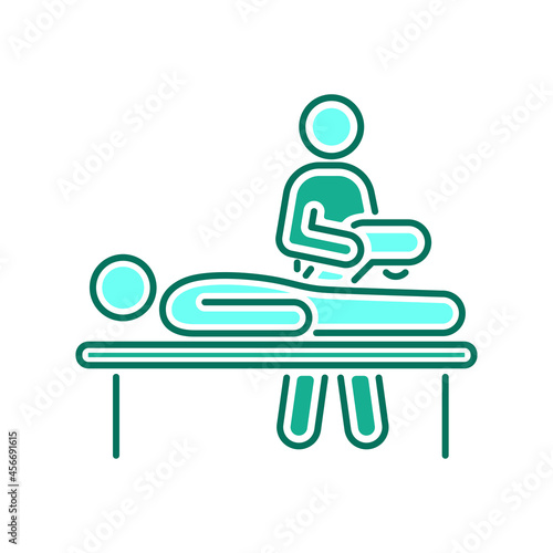 Physiotherapy color line icon. Rehabilitation, therapy concept.