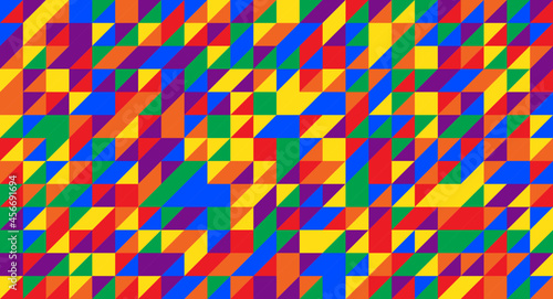Vector background composed of triangles in gay pride flag colors