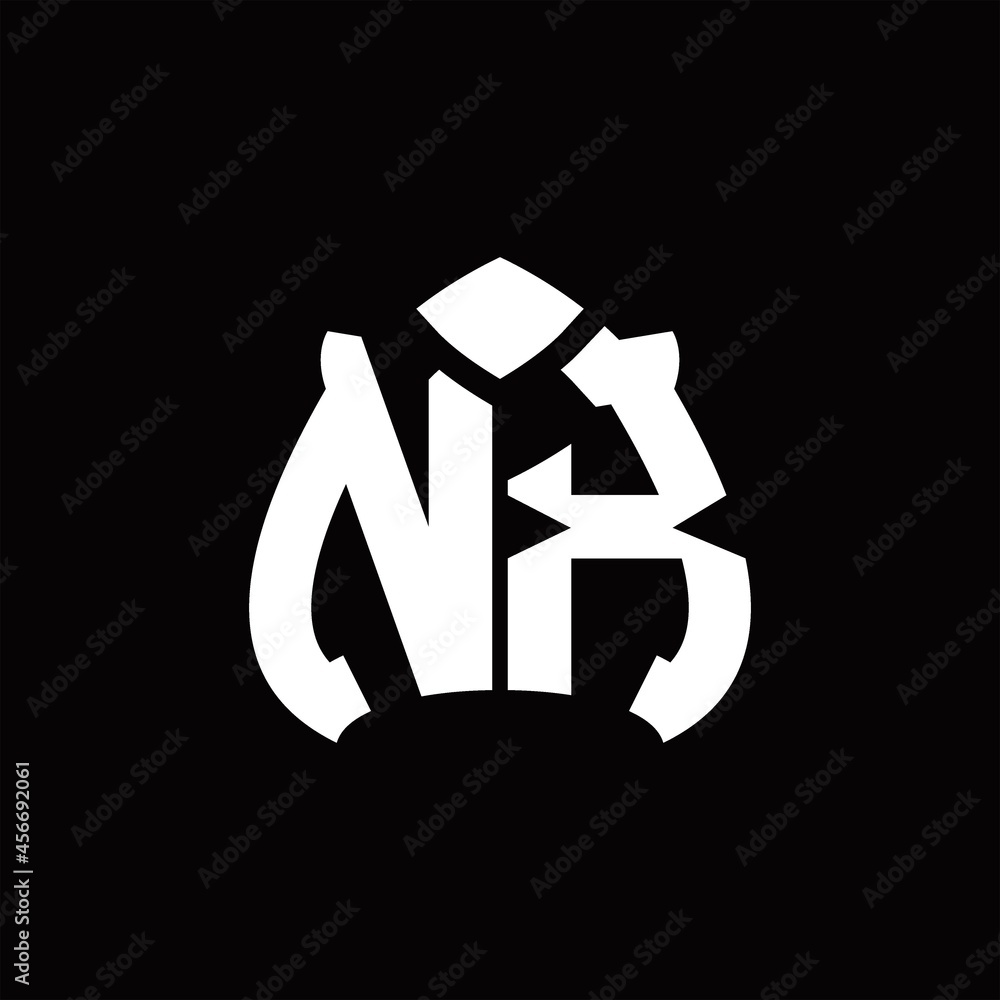 Fototapeta premium NX Logo monogram with spade shape design template