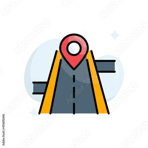 Road vector filled outline icon style illustration. Eps 10 file