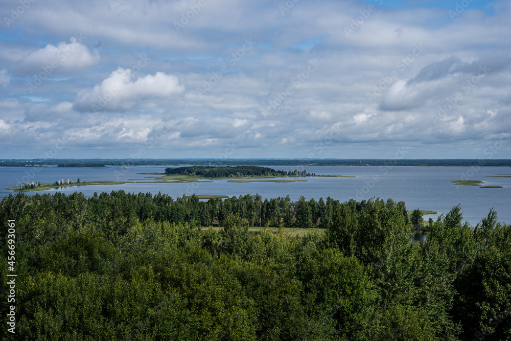 Big lake. Forest.