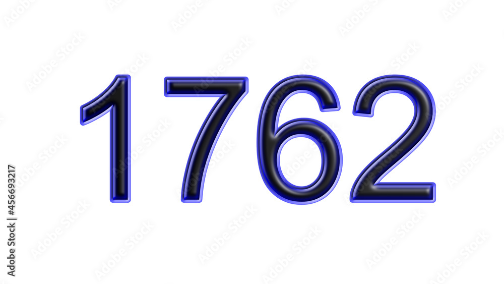 blue 1762 number 3d effect white background blue 1762 number 3d effect white background