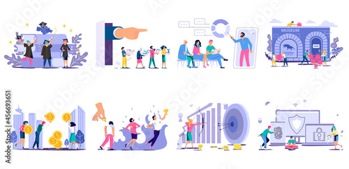 Set of Concept of survive company and business.
