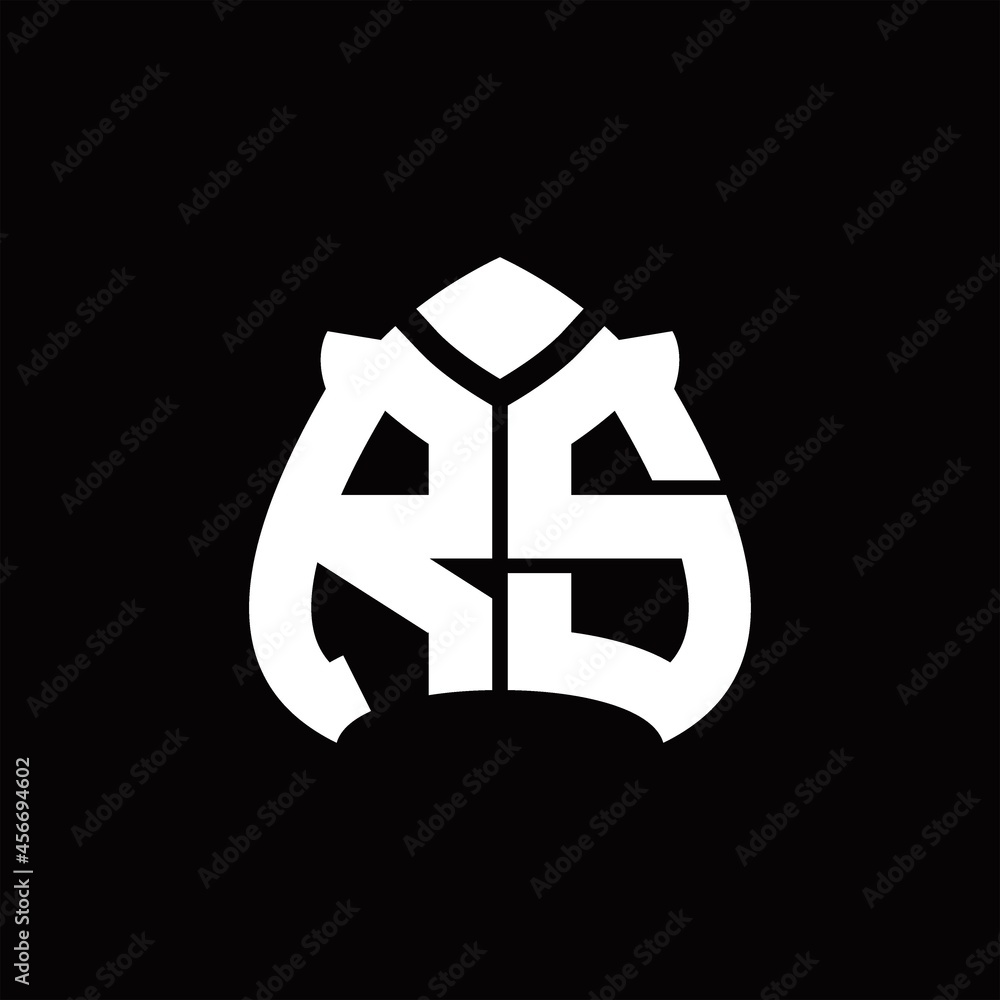 Obraz premium RS Logo monogram with spade shape design template
