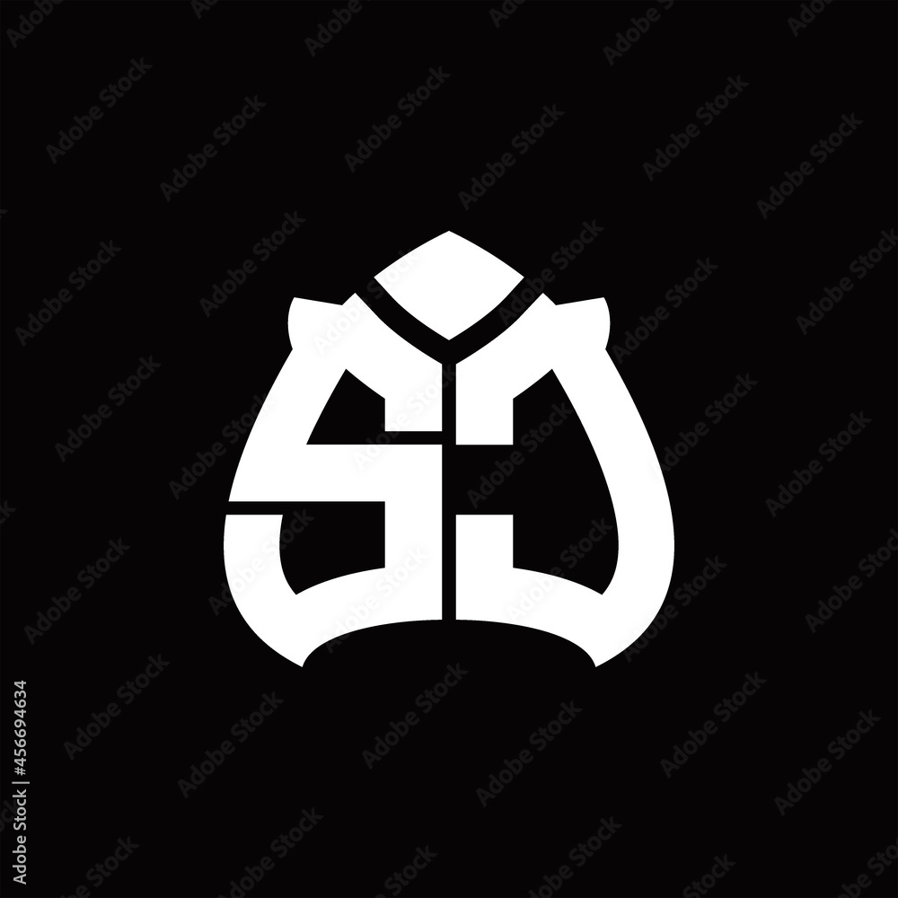 Fototapeta premium SC Logo monogram with spade shape design template