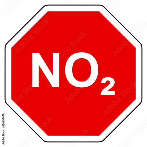 Stickstoffdioxid und Stop Schild