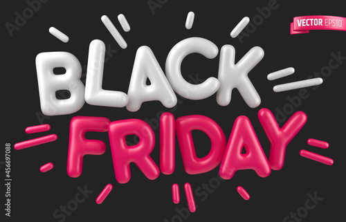 Texte "Black Friday" vectoriel sur fond noir