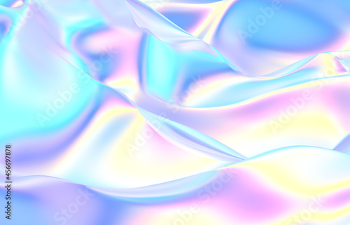 Abstract geometric crystal background  iridescent texture  liquid. 3d render. 