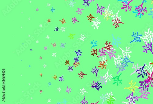 Light Pink, Blue vector abstract design with sakura.