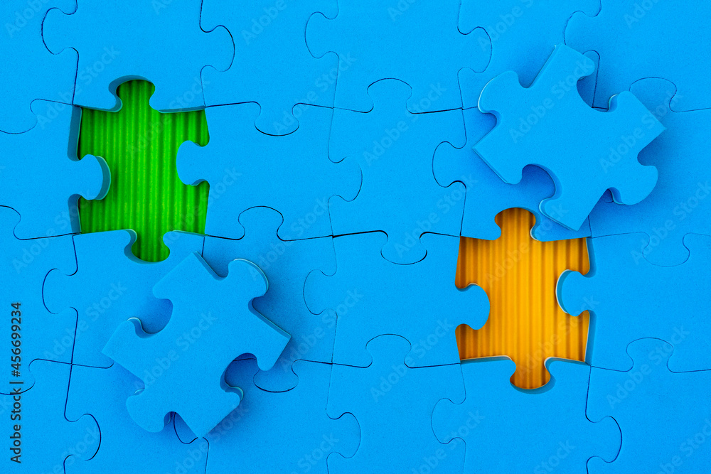Jigsaw puzzle, business concept of solution Jigsaw puzzle, business concept of solution