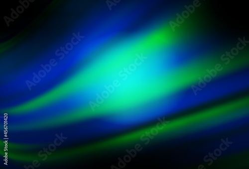 Dark Blue  Green vector blurred shine abstract template.