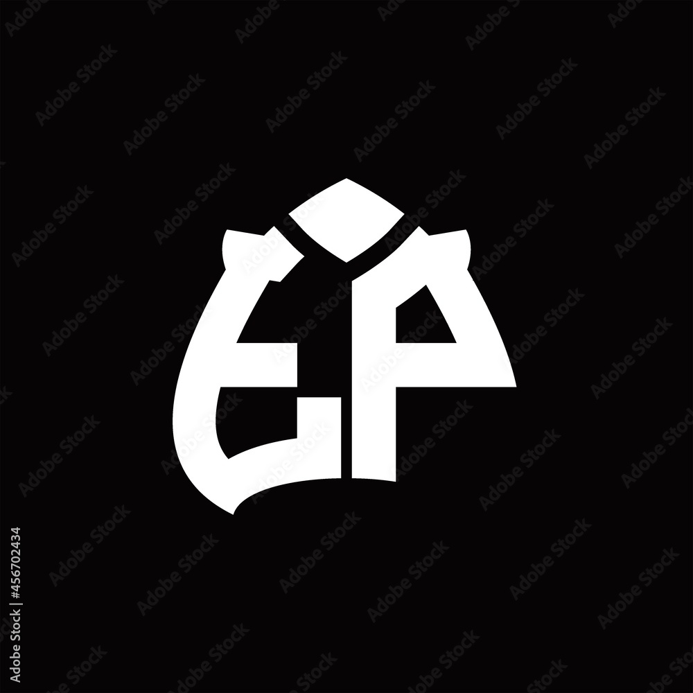 TP Logo monogram with spade shape design template TP Logo monogram with spade shape design template