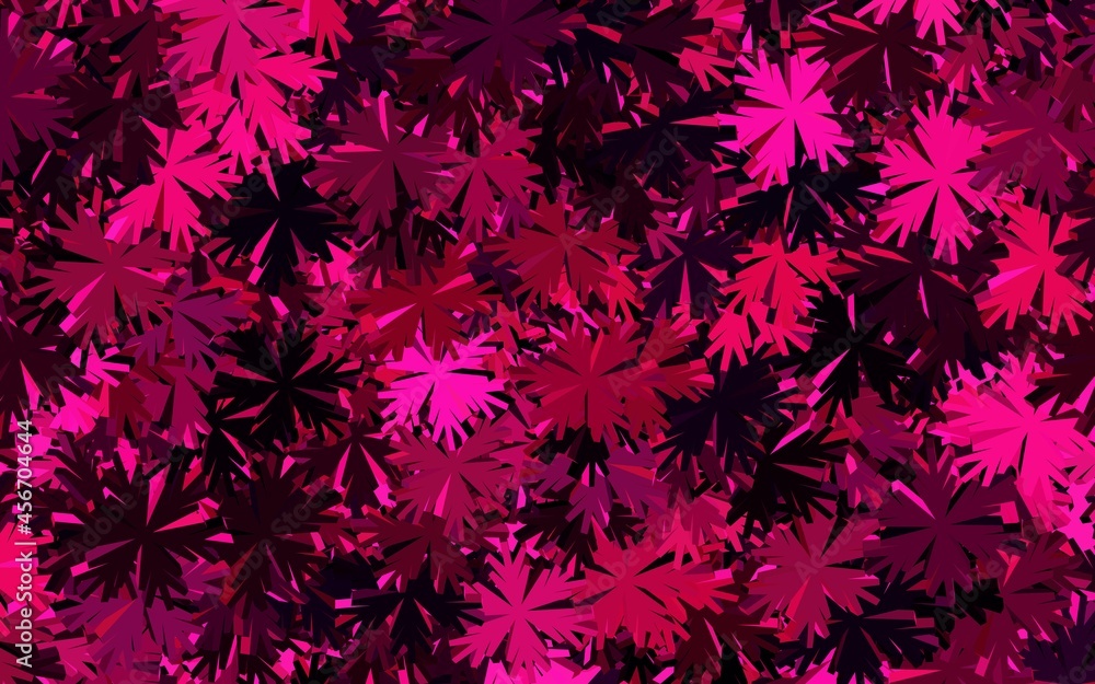 Dark Pink vector doodle texture with flowers. Dark Pink vector doodle texture with flowers.