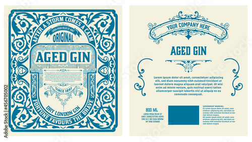 Whiskey label with old frames