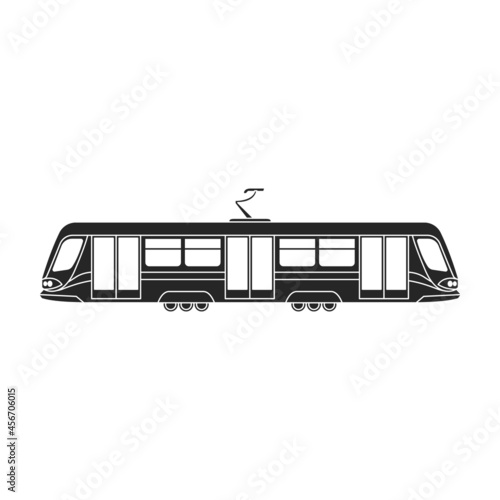 Tram vector icon.Black vector icon isolated on white background tram.