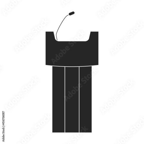 Tribunal podium black vector icon.Black vector illustration podium conference. Isolated illustration of tribunal podium icon on white background.