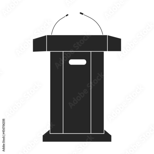 Tribunal podium black vector icon.Black vector illustration podium conference. Isolated illustration of tribunal podium icon on white background.
